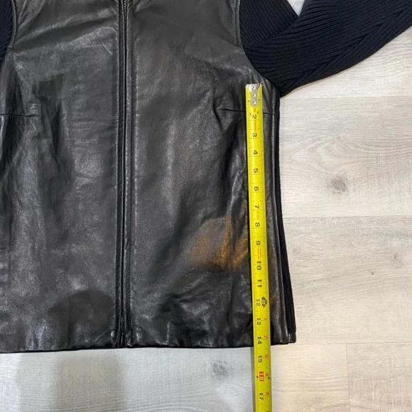 Identify 100% Leather Knit Fitted  Jacket with Mock Cowl Neck 🇨🇦 Made - Picture 14 of 17